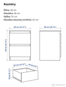 Nocni stolek Malm ikea - 4