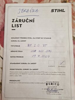 STIHL RM 2.0 RT, benzinová mulčovací sekačka s pojezdem 2,2 - 4