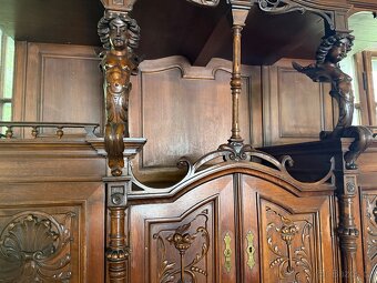 Starožitný bohatě zdobený sekretář - příbornik - 4