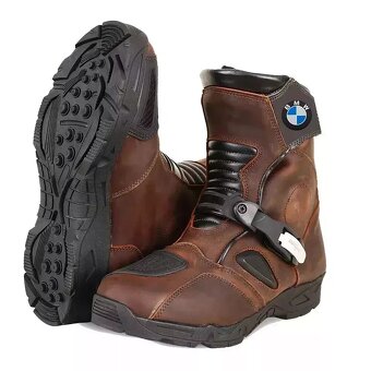 Moto Kožené Nízke Topanky Hnedé BMW - 4