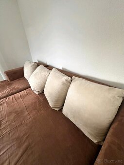 Prodám hnědou rohovou sedačku 210x270 DOHODA - 4