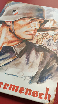 Plechová retro cedule – nadčlověk (20×30 cm) - 4