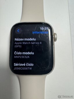 Apple Watch 8 45mm kondice baterie 100% poškrabané sklíčko s - 4