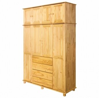 Dřevěná skříň 4dveřová 8852 lak - 4