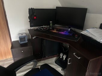 Herní PC + 2K monitor + RGB stůl a židle – komplet set - 4