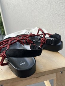 Červené sandály “rope sandals” od Zara - velikost 38 - 4