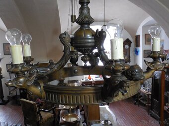 Starožitný lustr draci - 4