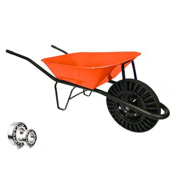 Stavební kolečko KATARO s černým rámem a barevnou korbou 60L - 4