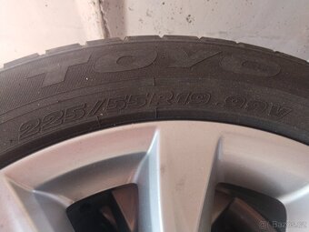 Prodám ALU kola r19 Mazda 5x 114,3, 7j,et50 pneu letní 225,5 - 4