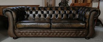 Kožená Chesterfield sedací souprava 3+2+1. TOP - 4