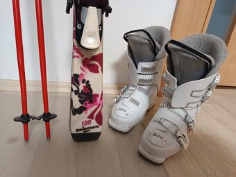 Lyžařský set, Salomon 120 cm, lyžáky Tecno Pro, hůlky Atomic - 4