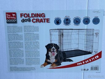 Klec Dog Fantasy skládací XL černá 2 dveře 106x69x77cm - 4