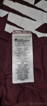 Pánské vínové tričko New Balance, velikost L - 4