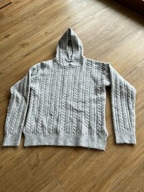 Nádherný šedivý svetr s kapucí - vel. 152 - 11-12 let - 4