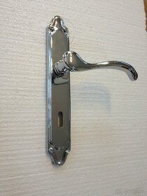 Dveřní klika / kování, stříbrná lesk, rozteč 72mm /6ks - 4