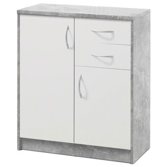 Komoda bílá/beton - 4