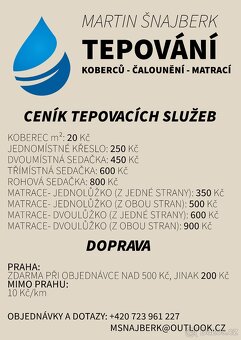 TEPOVÁNÍ SEDAČEK, KOBERCŮ, ČALOUNĚNÍ A MATRACÍ - 4