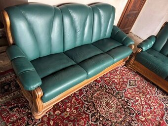 Dubová rustikální kožená souprava 3+2+1,3332 - 4