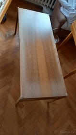 Obývací stěna dřevo - prádelník, knihovna, stolek - 4