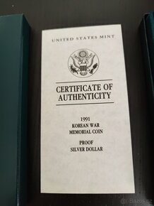 Krásný Ag Dollar, 1991 Včetně certifikace a parádního balen - 4
