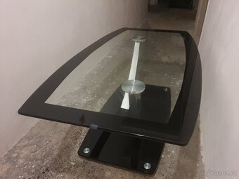 stolek konferenční sklo kov 120x64 cm - 4