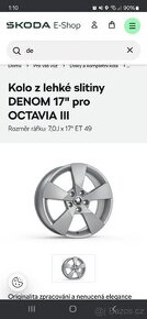 Alu kolo Denom 17 Škoda octavia 3 - 4