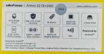 UleFone Armor 22 8GB/256GB nový odolný telefon IP68 - 4