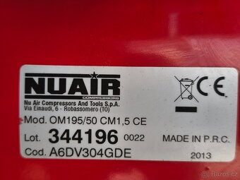 Prodám NEPOUŽITÝ Bezolejový kompresor NUAIR -50 LITRŮ - 4