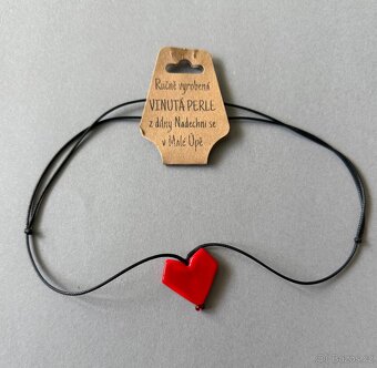 Náhrdelník srdce, hand made, nový, sleva 250 Kč. - 4