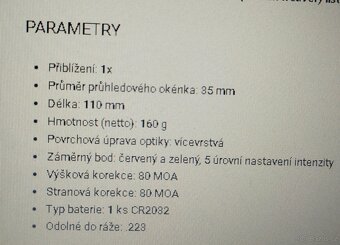 Tubusový kolimátor VictOptics T1 1×35 - 4