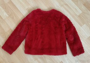 Chlupatý kabátek s podšívkou H&M vel. 134/140 - 4