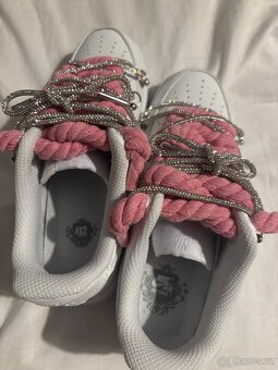Nike air force 1 růžové rope laces a třpytivé tkaničky - 4