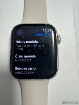 Apple Watch 8 45mm kondice baterie 100% poškrabané sklíčko s - 4