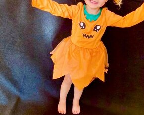 Halloweenské dýňové šaty/kostým vel. 3-5 let - 4