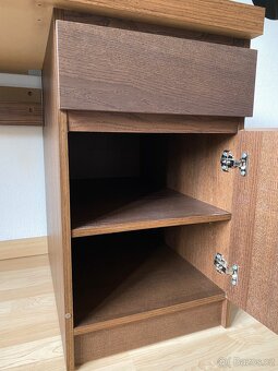IKEA MALM - rám postele + psací stůl (tmavě hnědé provedení) - 4