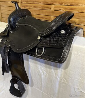 Westernové sedlo 9) černé Basket s úzkou bordurou - 4