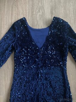 Flitrové královsky modré šaty Mohito vel. S - 4