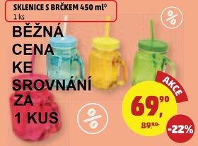 Sada 3x nová sklenice, džbán s uchem a brčkem, mix barev - 4