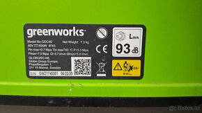 GreenWorks tlaková myčka, baterie 40V - 4