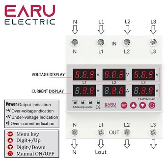 třífázový napěťový relé 3F HLIDANI OCHRANA proti vypadku nap - 4