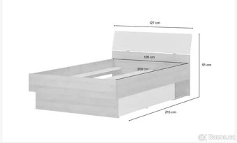 Postel 120x200 vč. roštu s šuplíky NOVÁ 2. jak. - 4