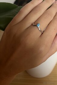 stříbrný prsten s opálem - 4