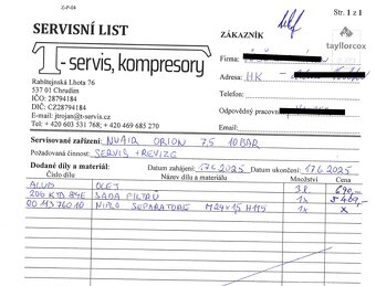 Šroubový kompresor NU-AIR ORION 7,5kw, 500l vzdušník, 75mth - 4