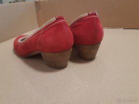 Červené lodičky na hnědém podpatku 36 - 4