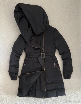 Dámský černý péřový kabat bunda s kapucí vel. 36/S - 4