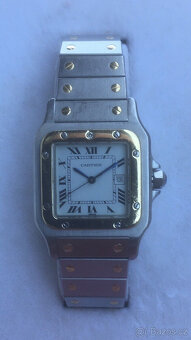 CARTIER Santos SteelGold 75018 Kt pánské hodinky Unisex bílý - 4