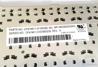 Klávesnice Fujitsu Siemens Lifebook S760, E751, CZ,bílá - 4