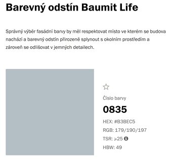 Omítka Baumit openTop šedo-modrá K1,5 Life 0835 - 4
