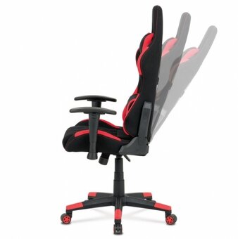 Herní křeslo, herní židle červeno-černá látka KA-V606 - 4