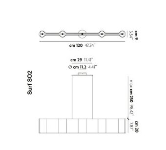 Závěsné osvěltení Studio Italia Design Surf SO2 - 4